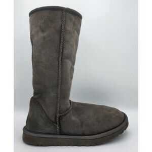 Ugg Australia Sz 9 Wmns Dark Brown 5815 Suede Boot Classic Tall Shearling Lined